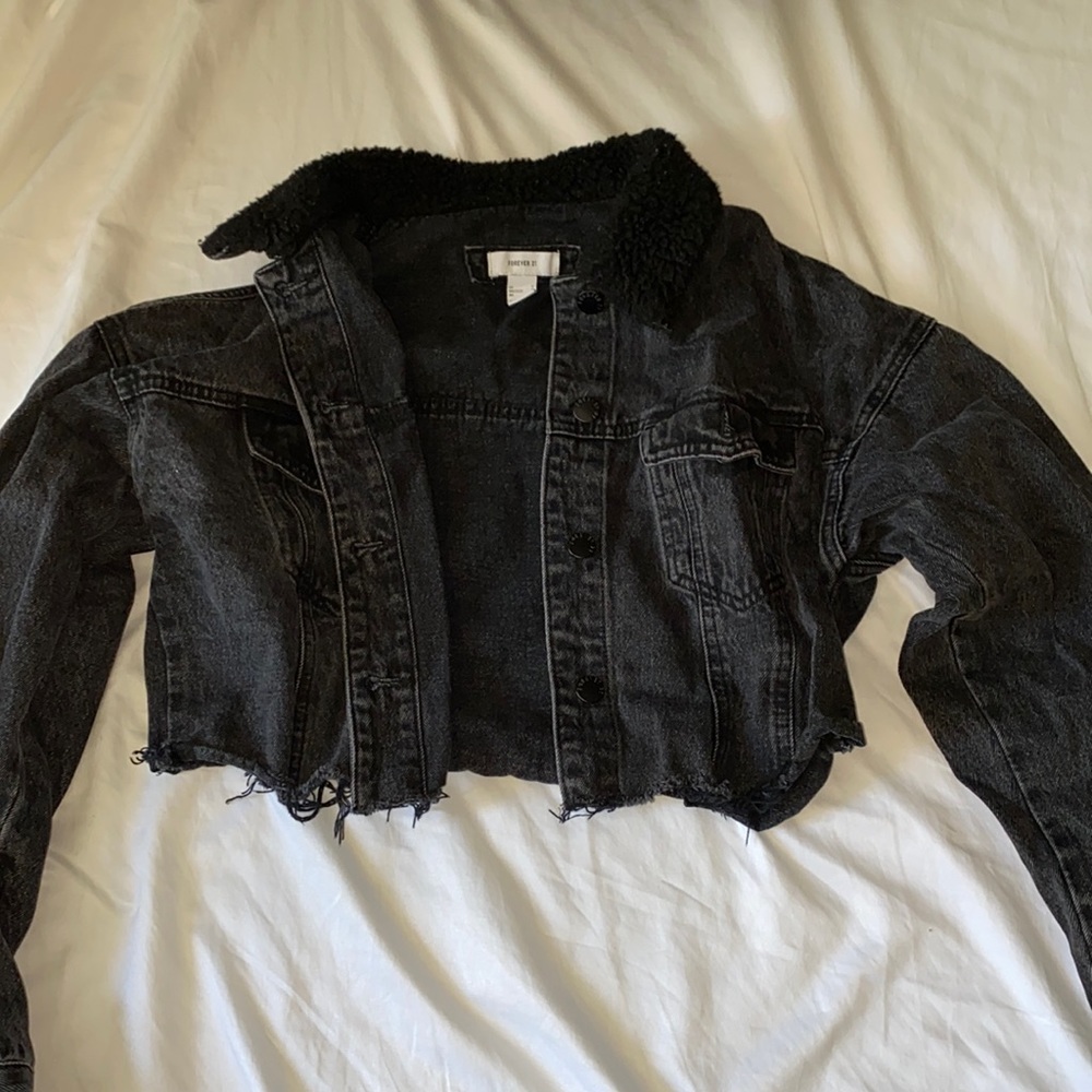 Forever 21 cropped jean jacket